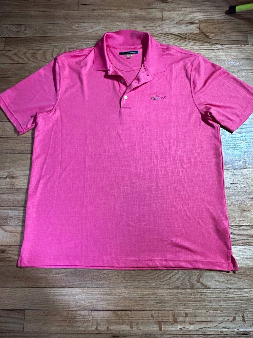 Greg Norman Play Dry Men's Pink Moisture Wicking Golf Polo Shirt XL